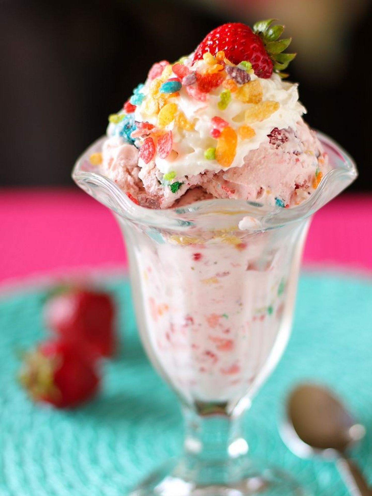 Fruity Pebbles Ice Cream Sundae