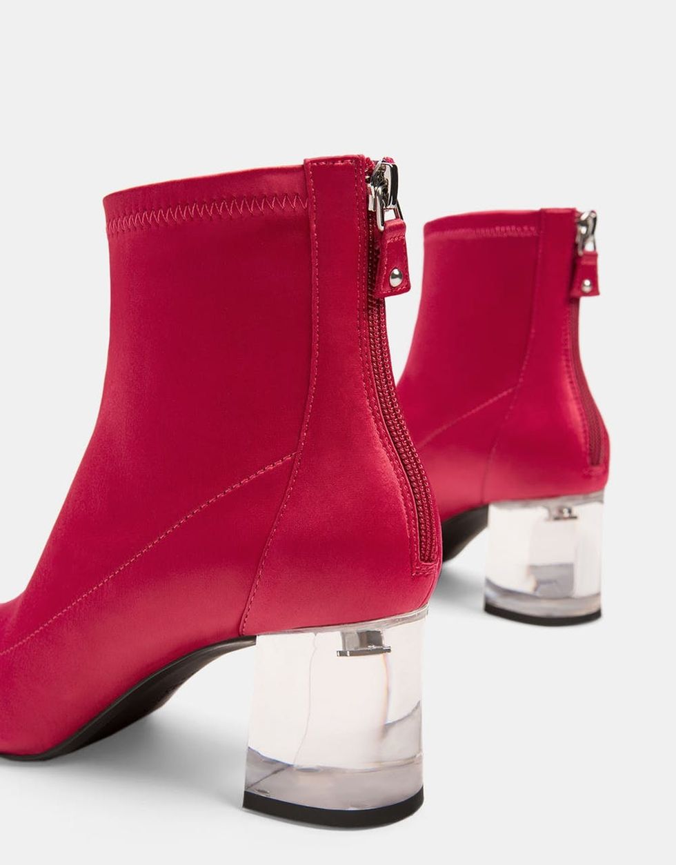 Fuchsia Vinyl Heel Boots