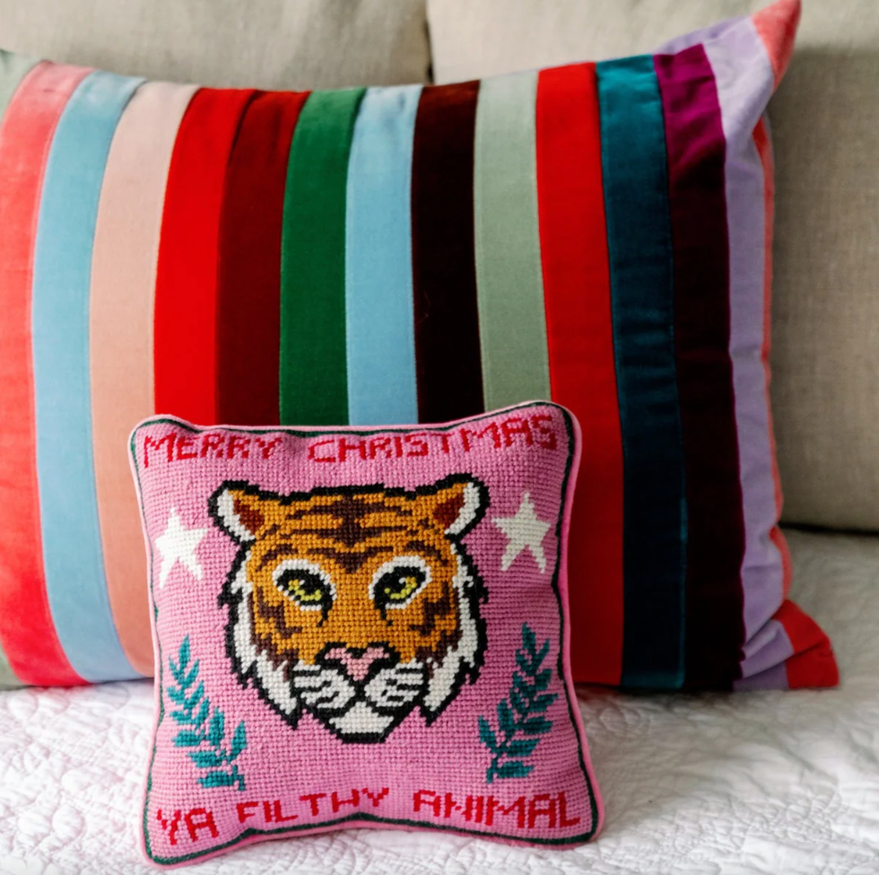 Furbish Filthy Animal Needlepoint Pillow