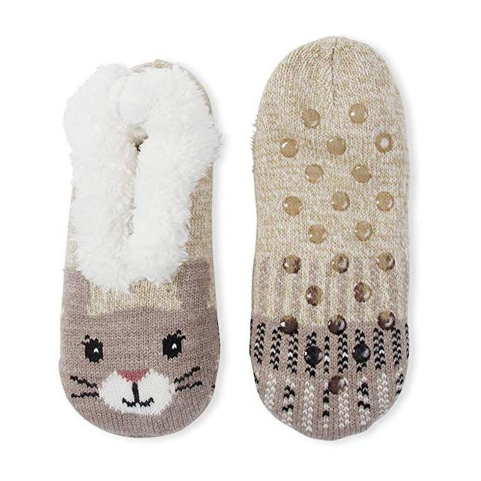 Fuzzy Babba Women's Slipper Socks in Bunny Beige