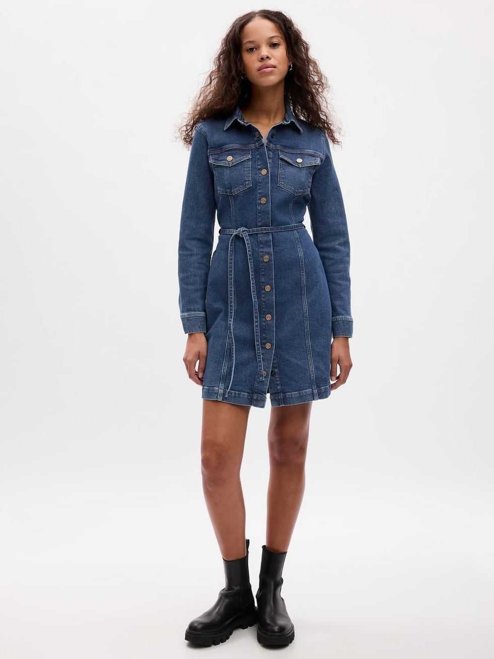 Gap Belted Denim Dress