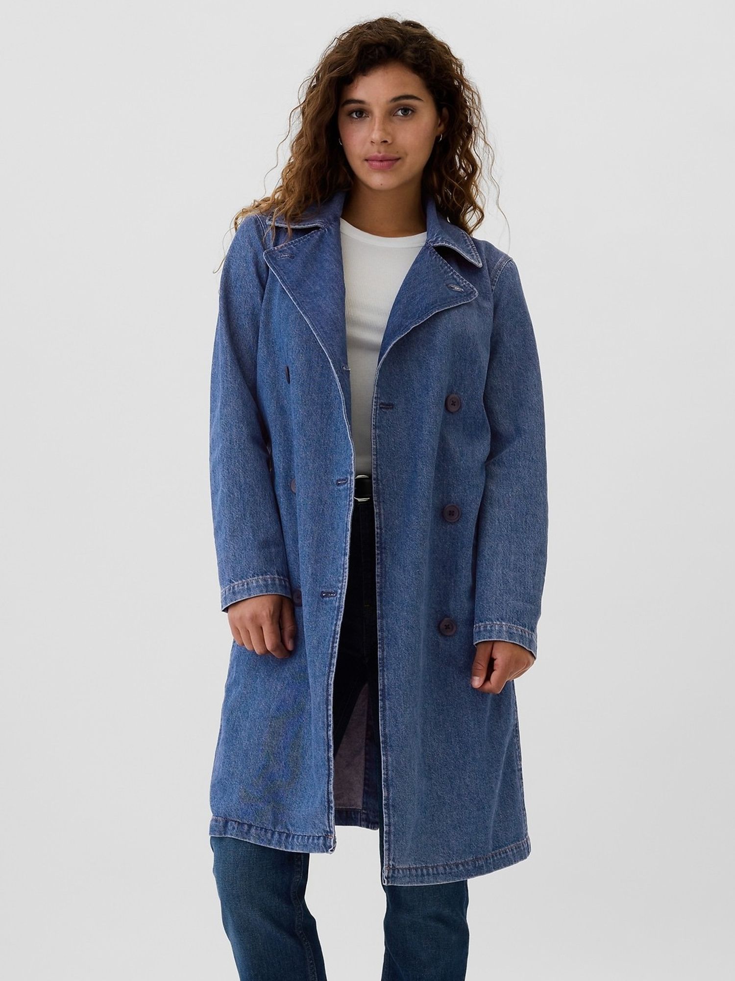 Gap Factory Denim Trench Coat