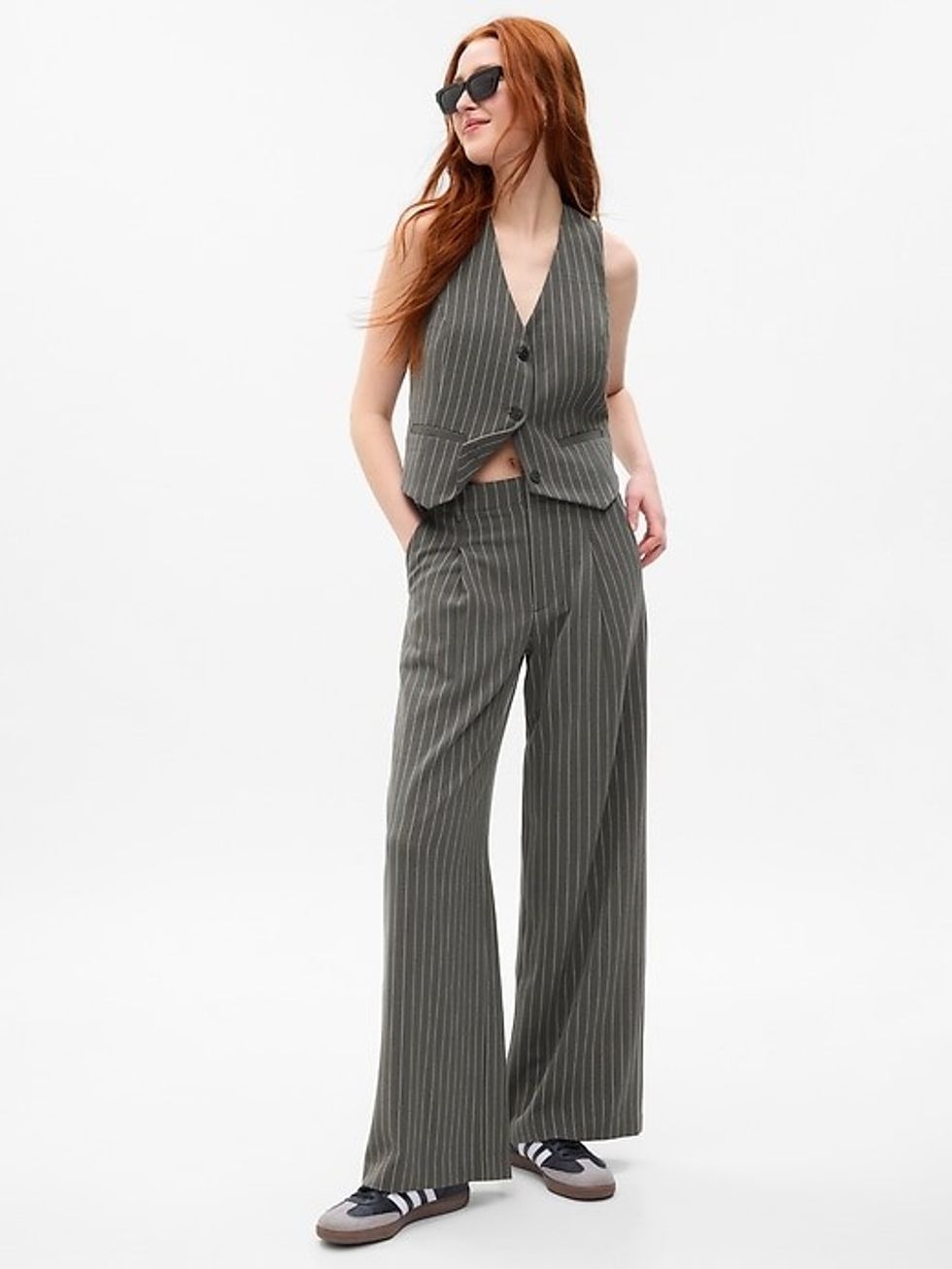 Gap High Rise Pleated Wide-Leg Trousers