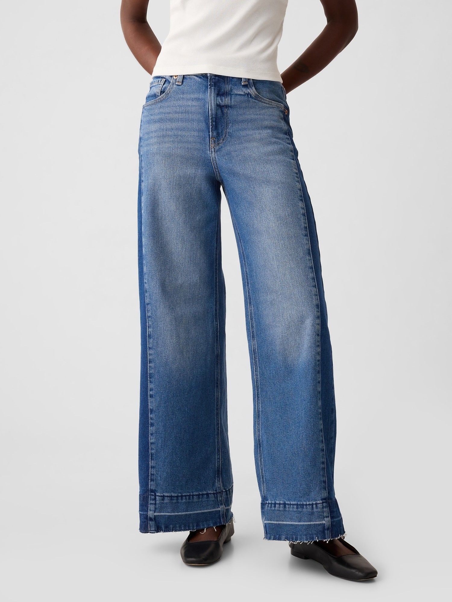 Gap High Rise Stride Wide-Leg Jeans