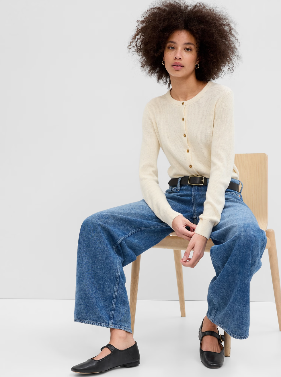 GAP Ribbed Crewneck Cardigan