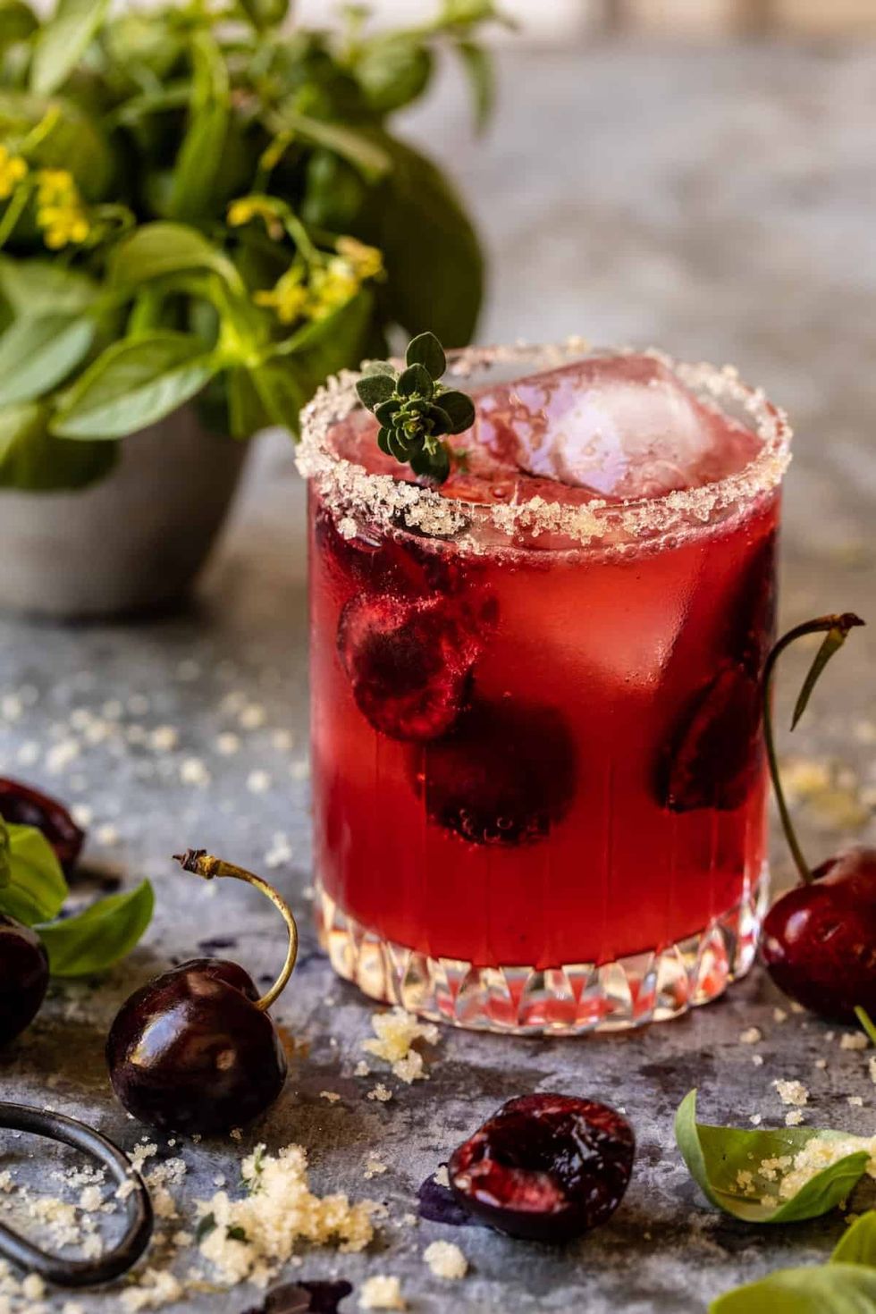 Garden Cherry Bourbon Smash recipe
