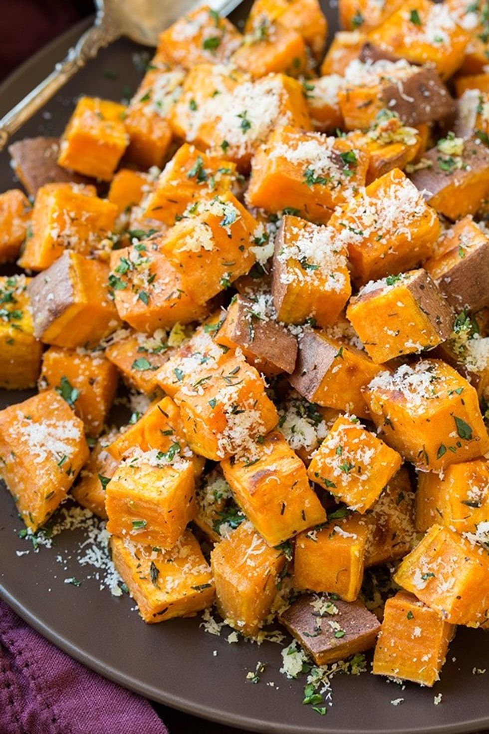 Garlic Herb Roasted Sweet Potatoes