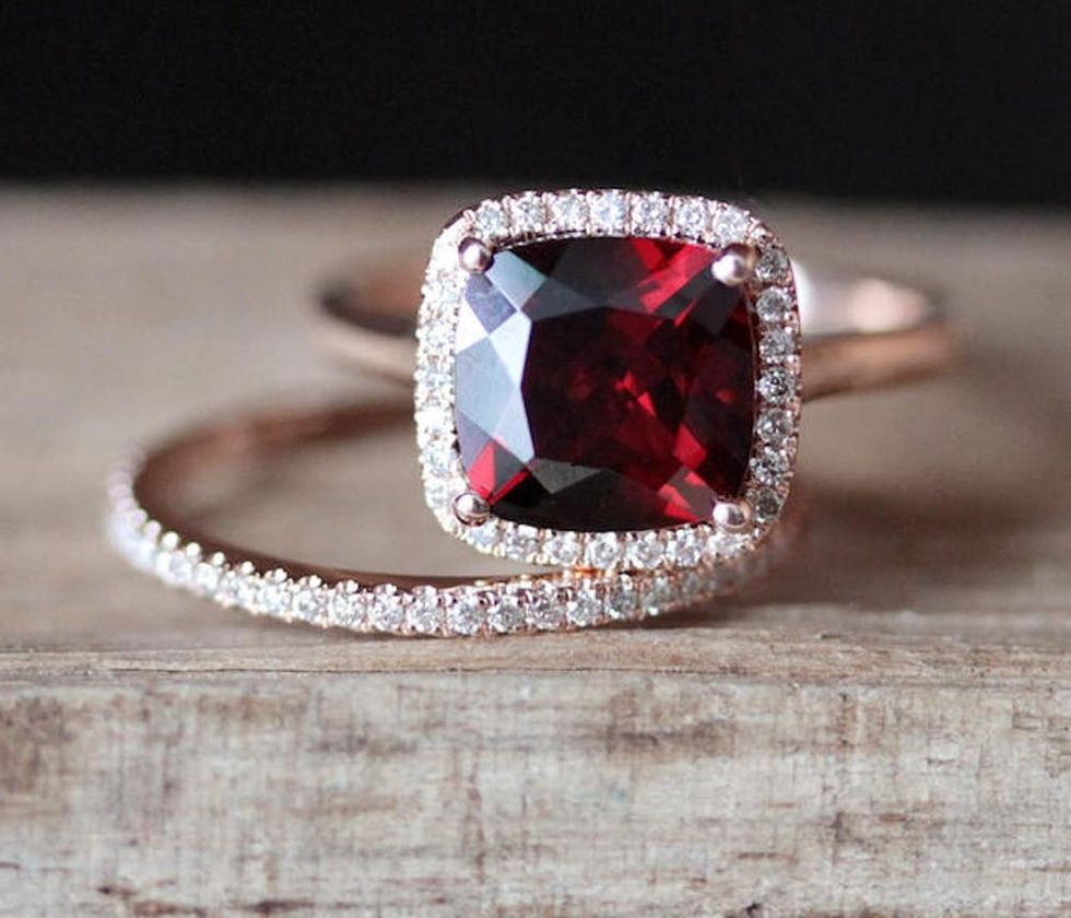20 Non-Traditional Garnet Engagement Rings That Are Gorgeous - Brit + Co
