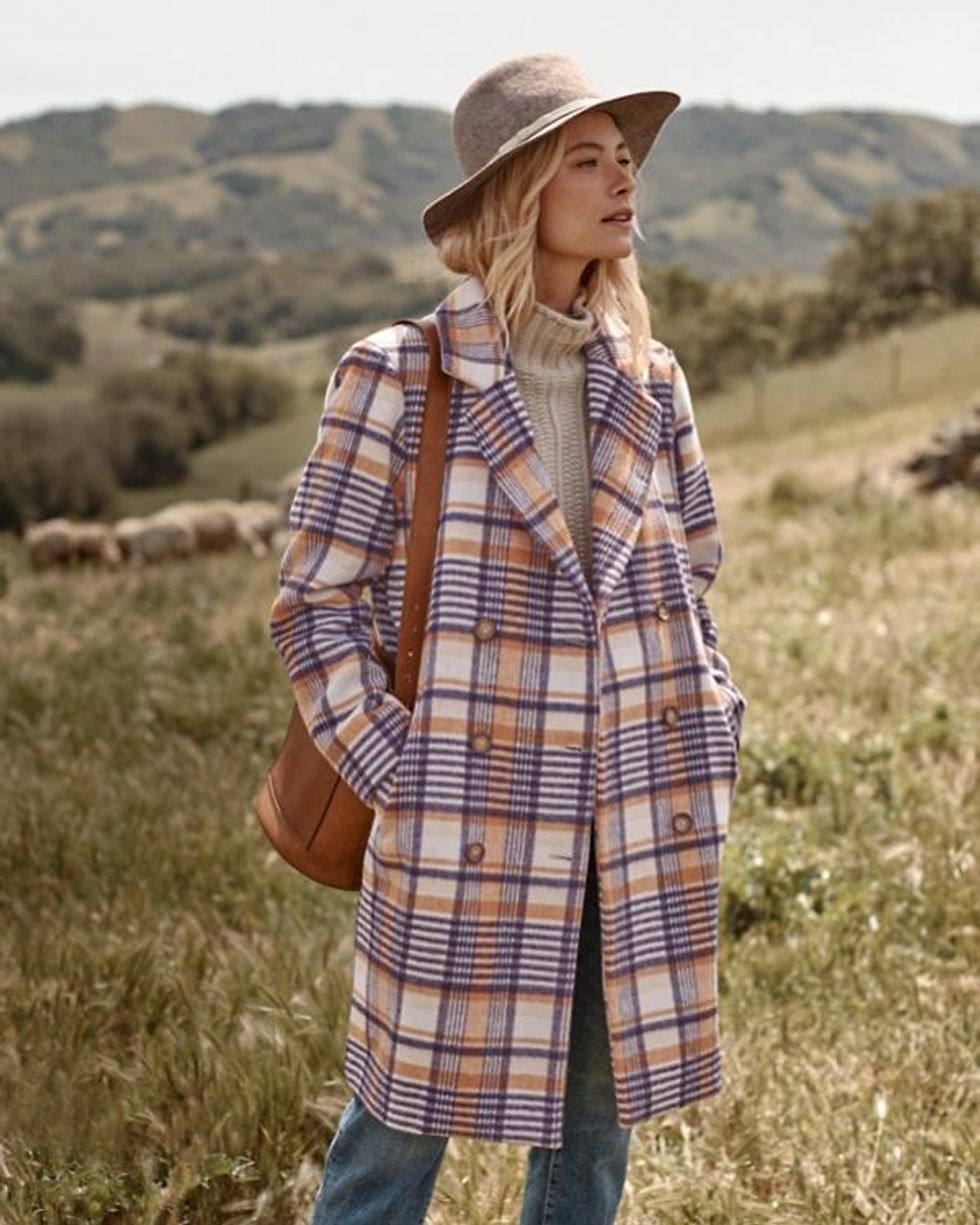 garnet hill plaid wool coat