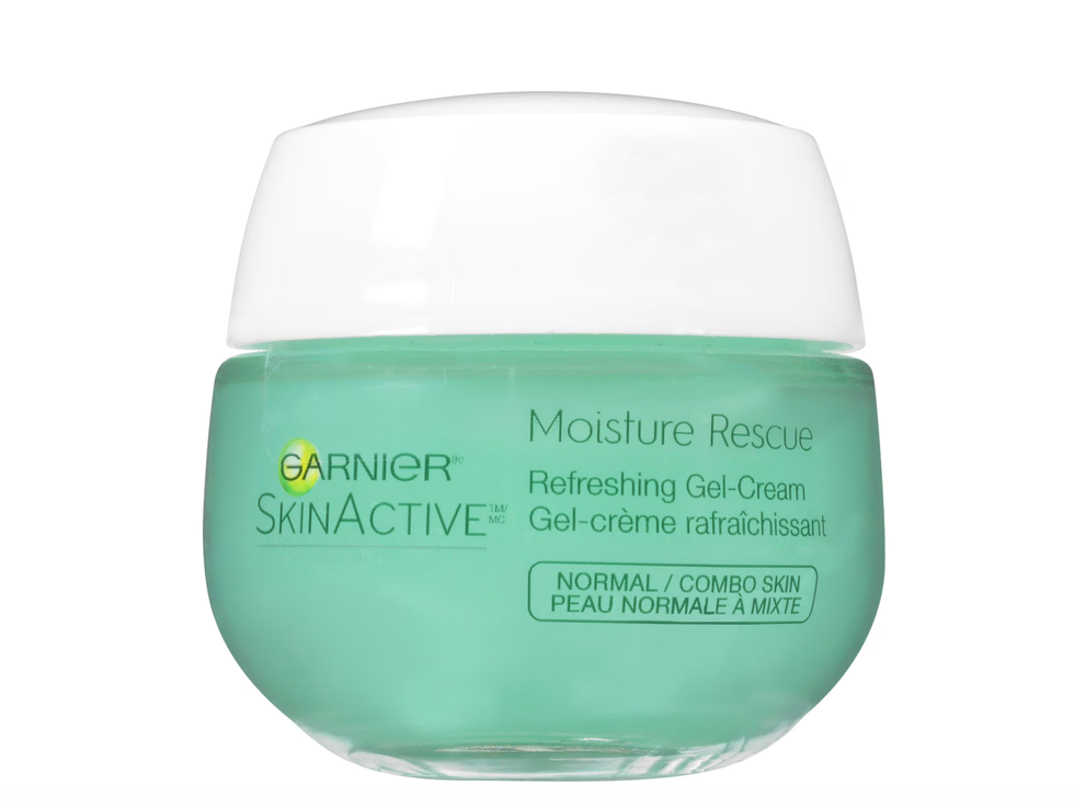 Garnier SkinActive jar of green Moisture Rescue Gel-Cream for normal/combo skin.