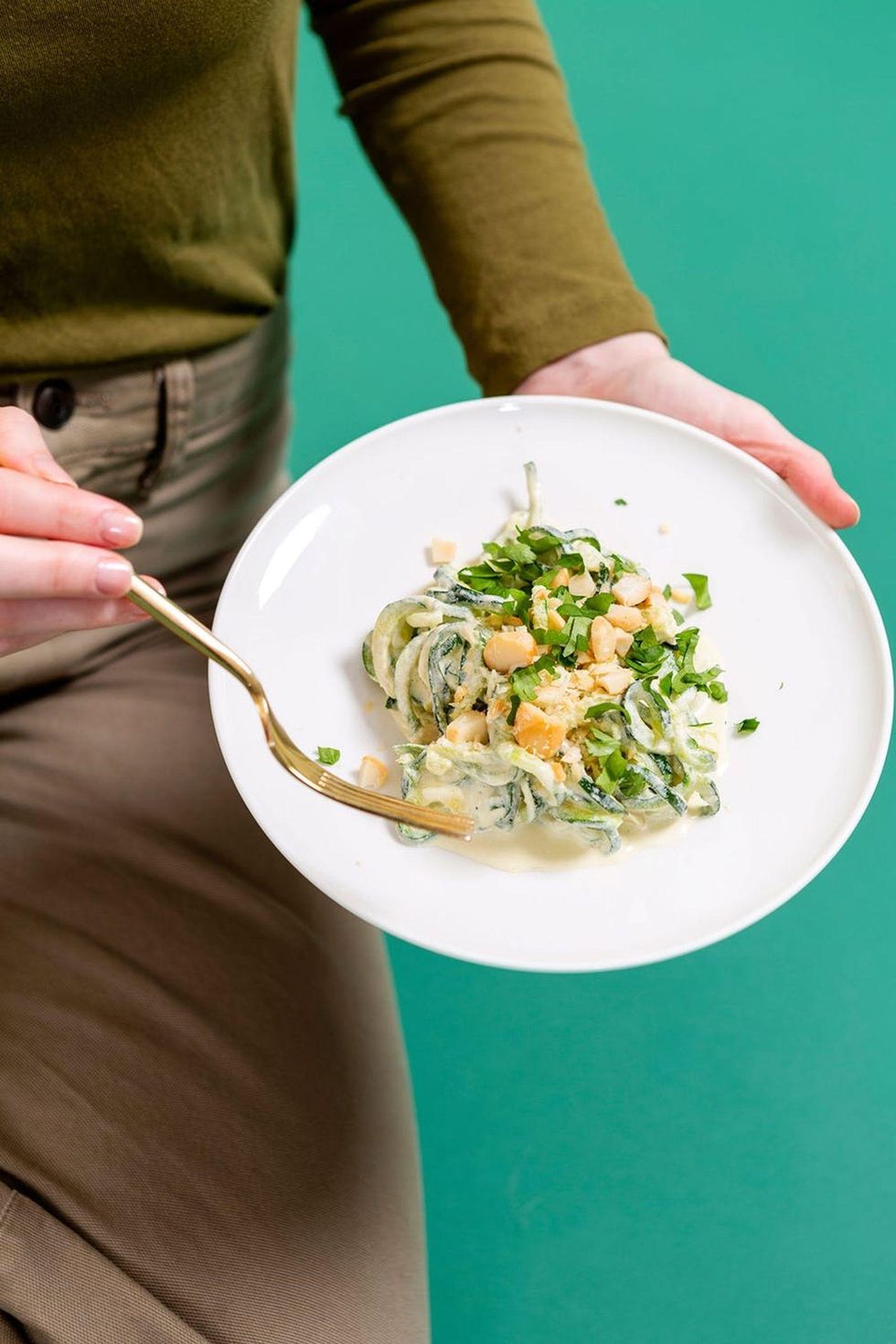 garnish your alfredo dish with macadamia nuts and eat!