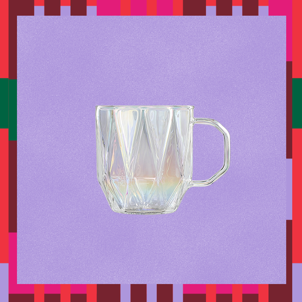 Geometric Rainbow Glass Mug