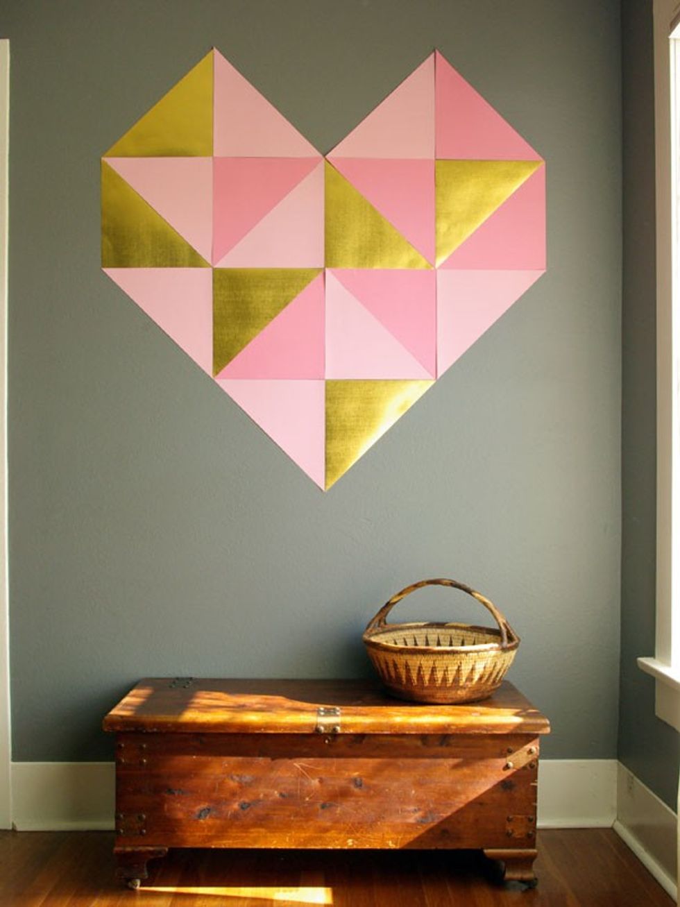 geometric wall art heart