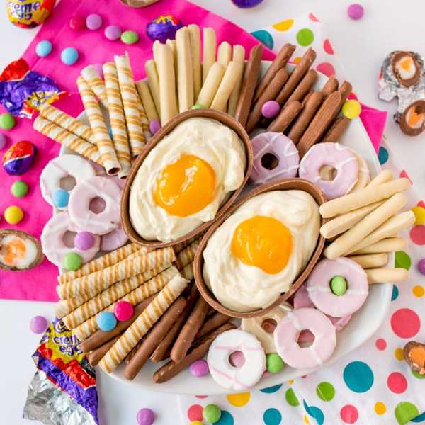 Giant Cadbury Creme Egg Cheesecake Dip
