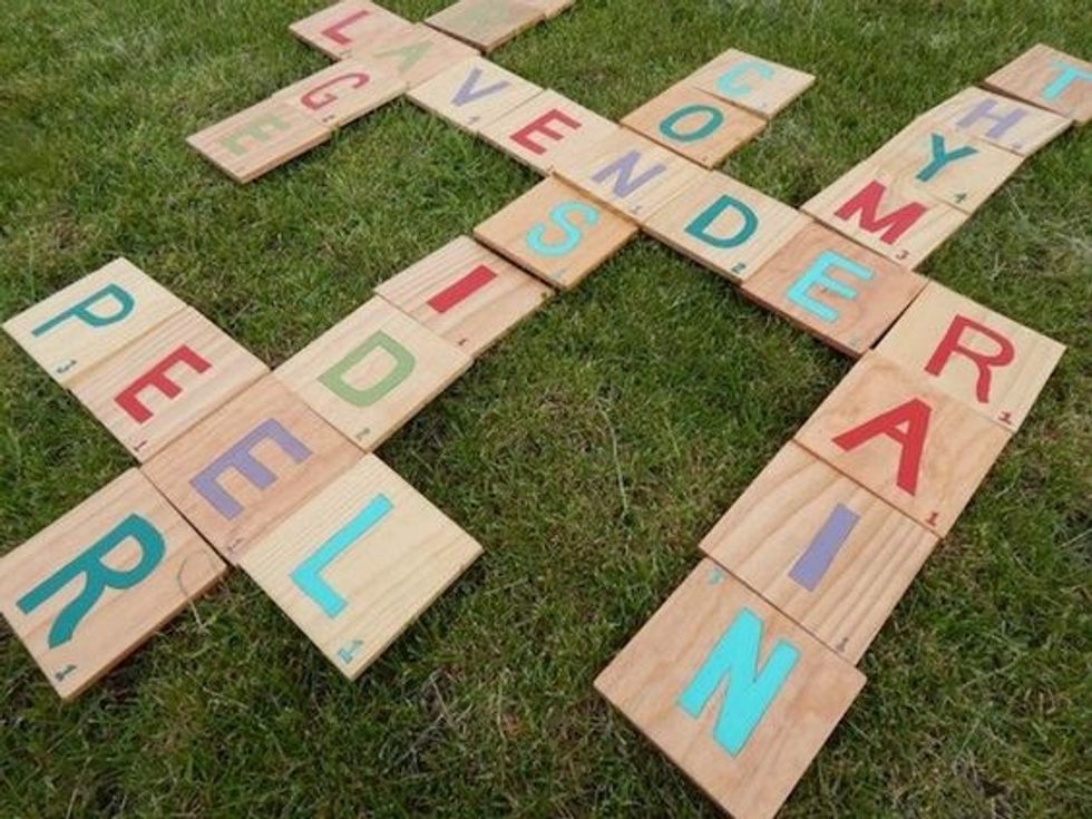 Giant Scrabble DIY lawn game