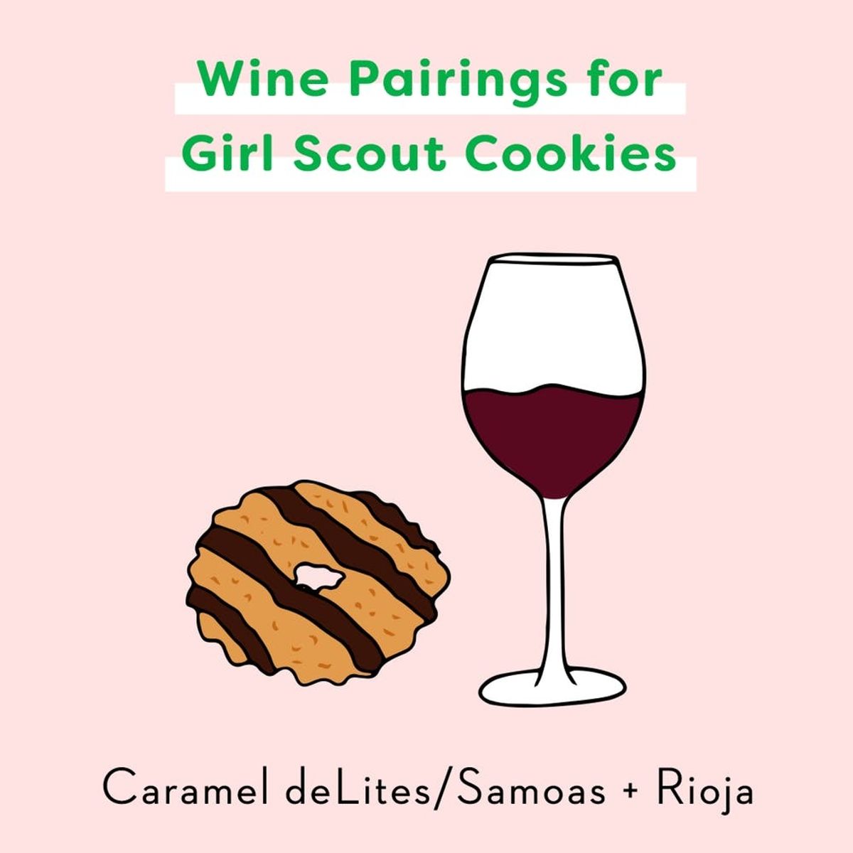 girl scout cookies with wine