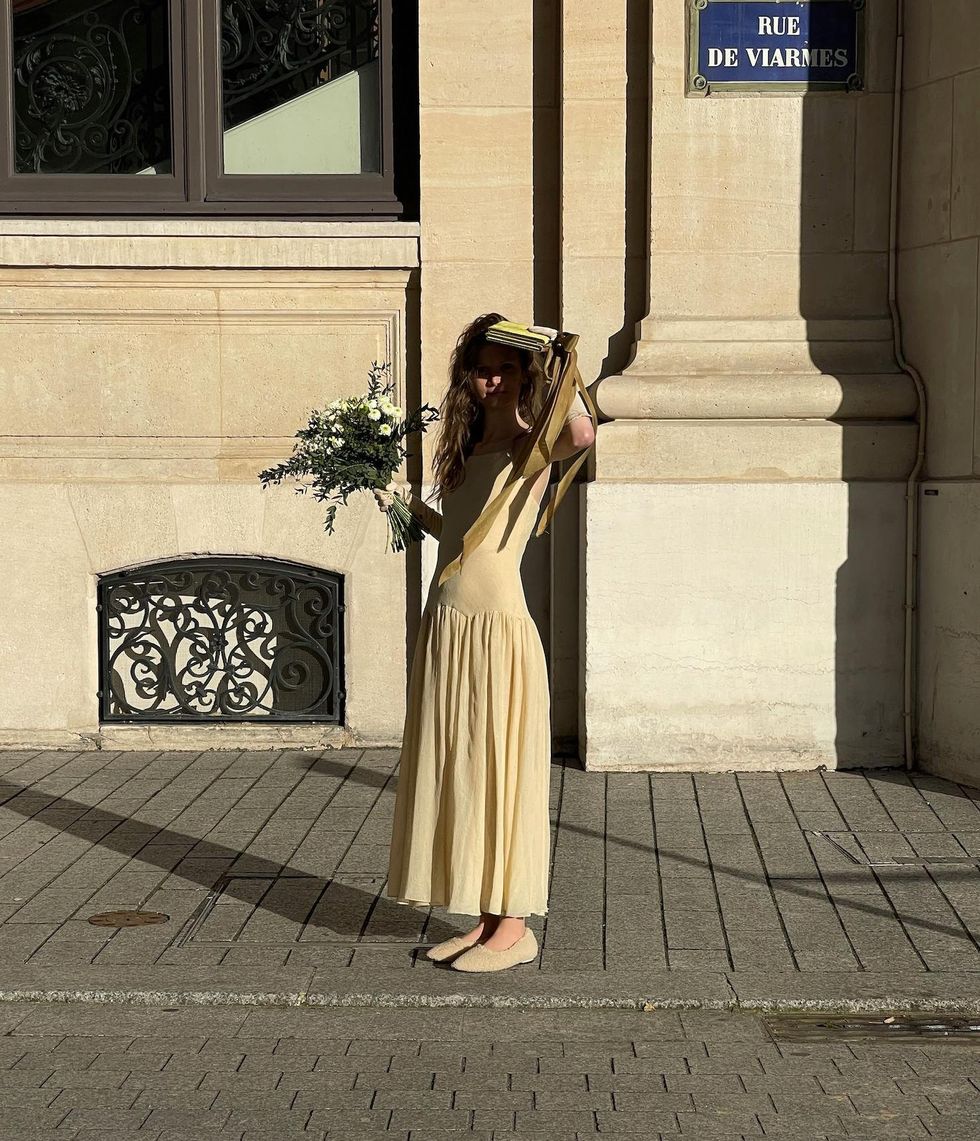 girl standing on paris street