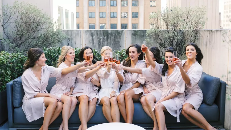 girls cheersing at the joule in dallas, tx