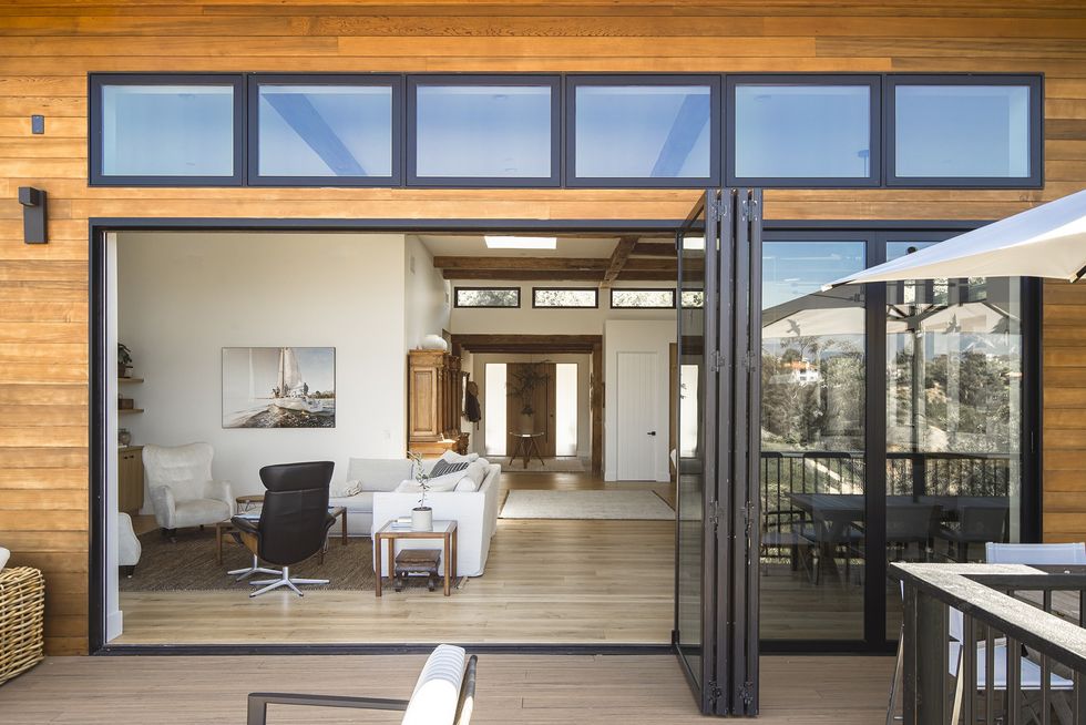 glass doors looking in from the patio to the inside of a house