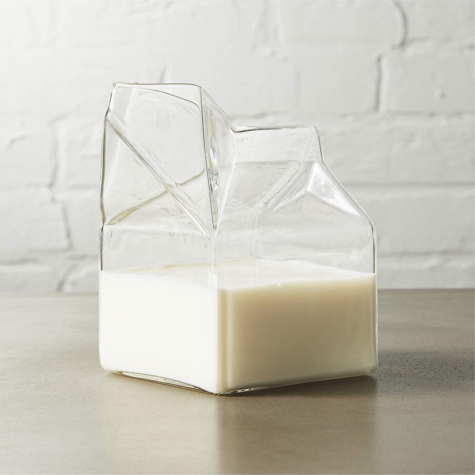 Glass Milk Carton Creamer