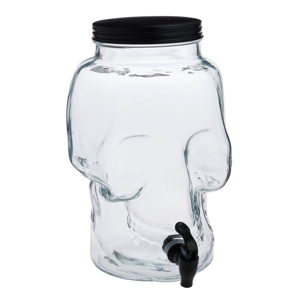 Glass Skull Shaped Drink Dispenser