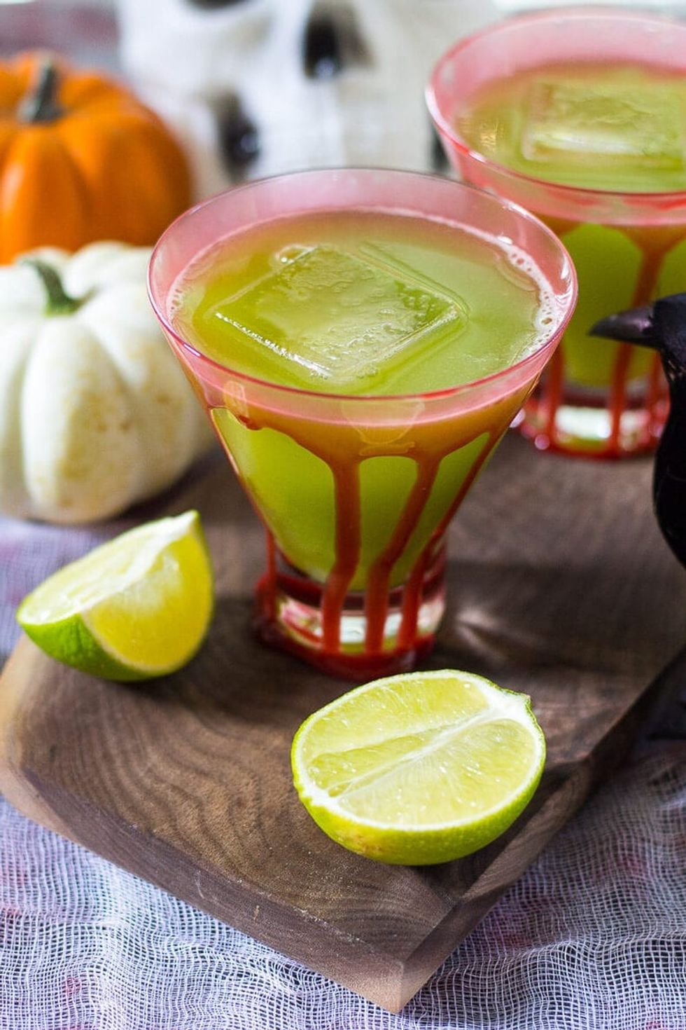 Glasses of Sour Frankenstein Mocktails