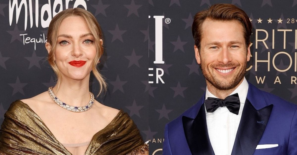 glen powell amanda seyfried 2023 critics choice awards boobs fell out