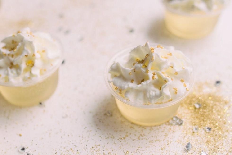 Glitter Champagne Jell-O shots