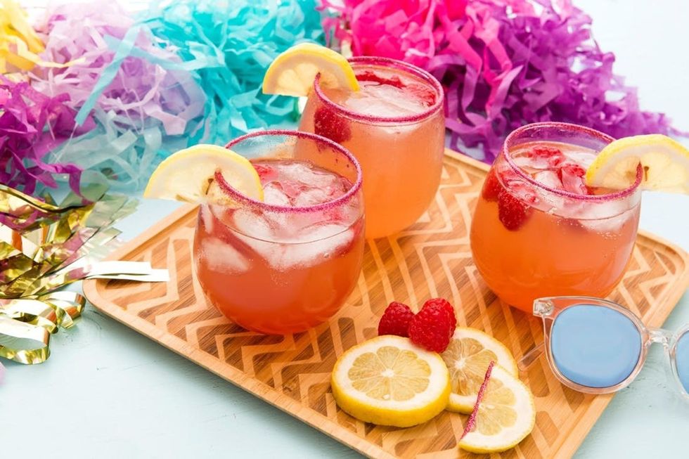 Glittery Spiked Raspberry Lemonade