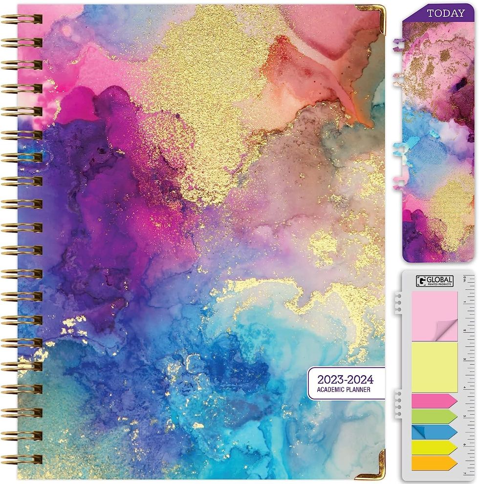 Global Printed Products 2023-2024 Planner Rainbow Gold Marble