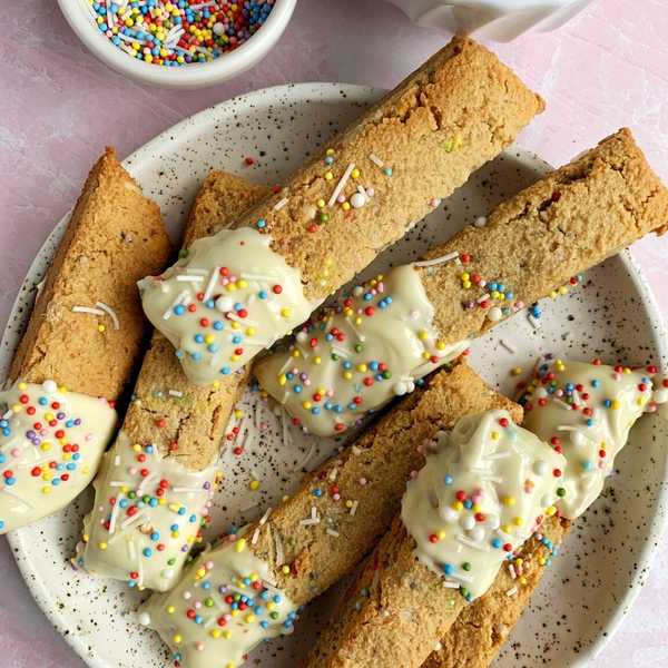Gluten-Free Vegan Funfetti Biscotti