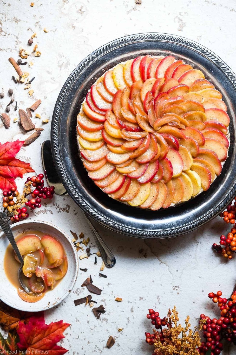 Goat Cheese Cheesecake With Honey-Cinnamon Apples