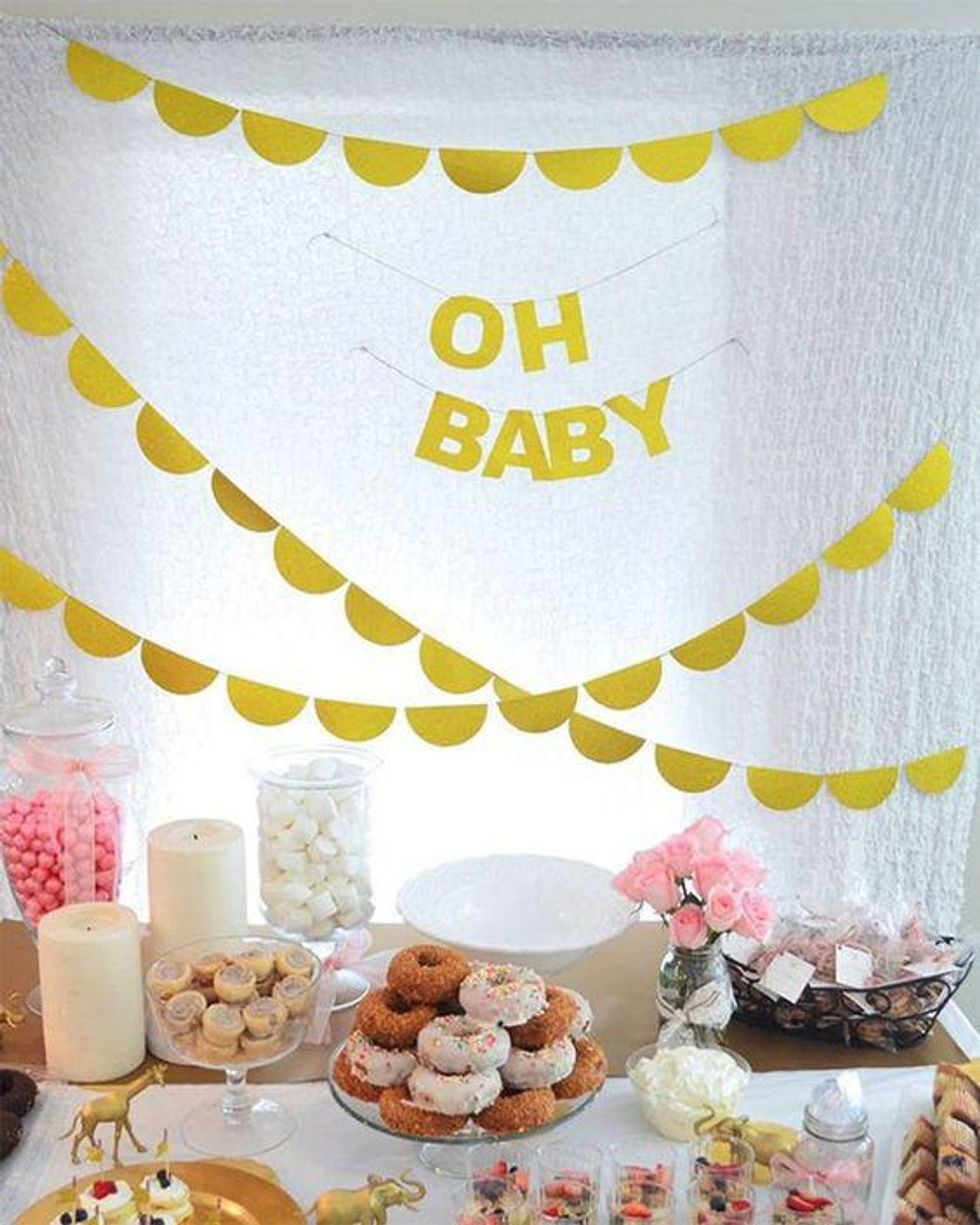 gold baby shower