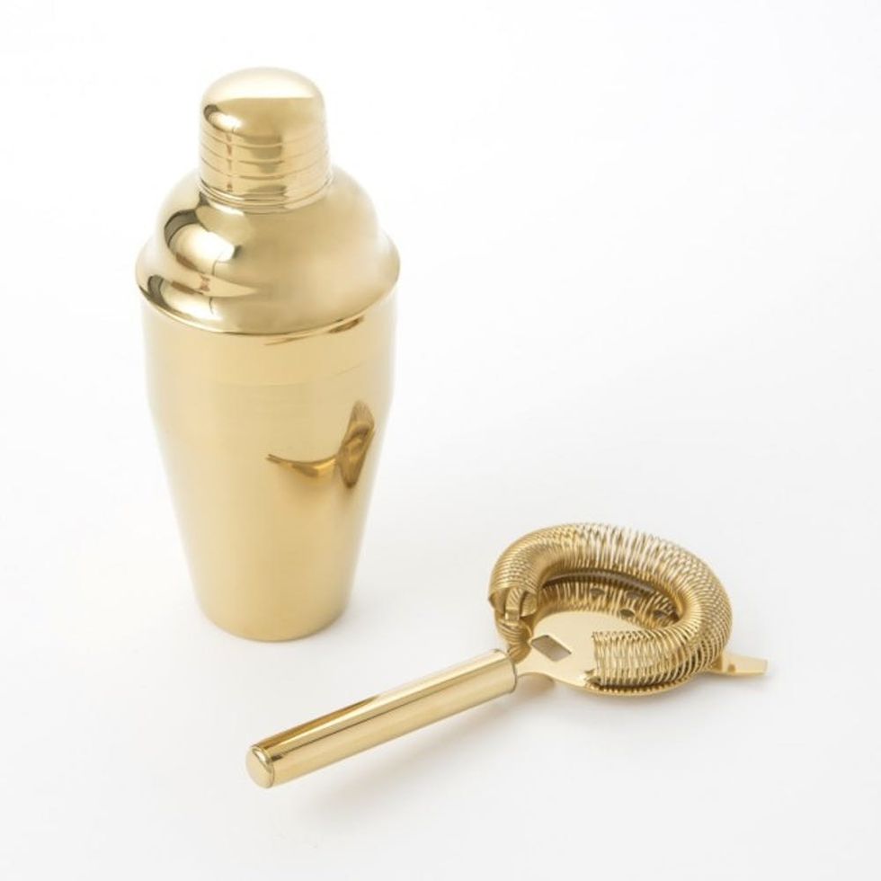 gold cocktail shaker