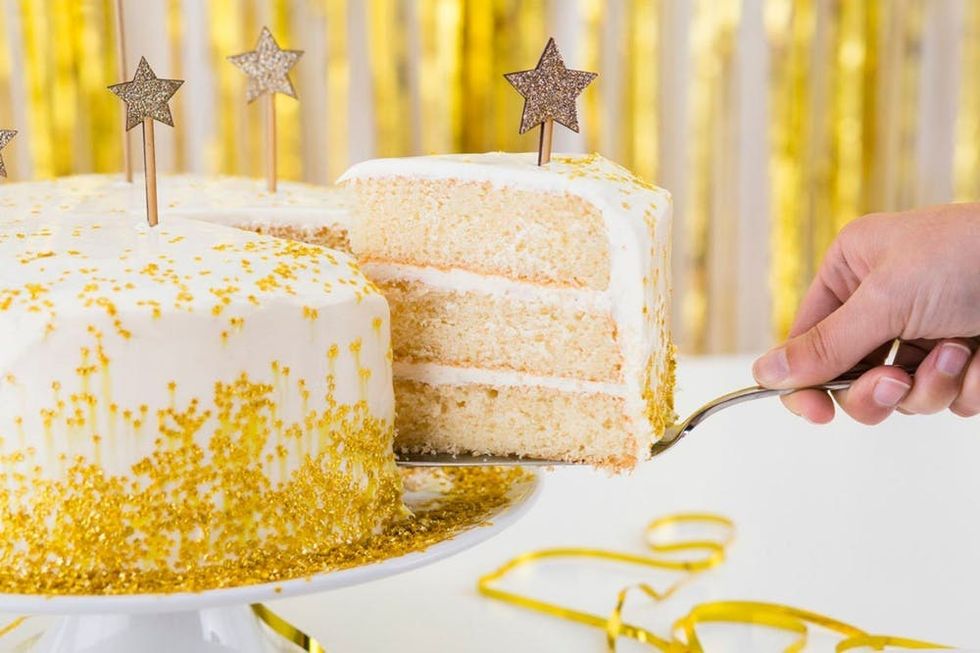 Gold Confetti Champagne Cake