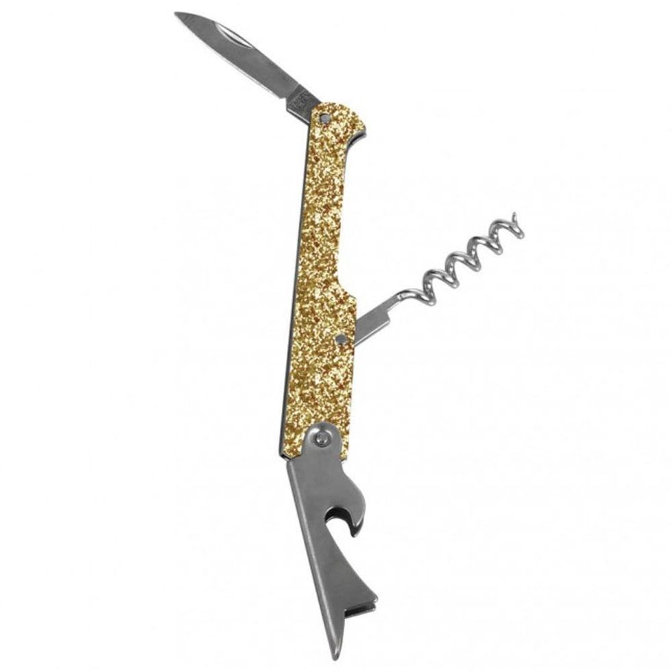 Gold Glitter Wine Bottle Opener