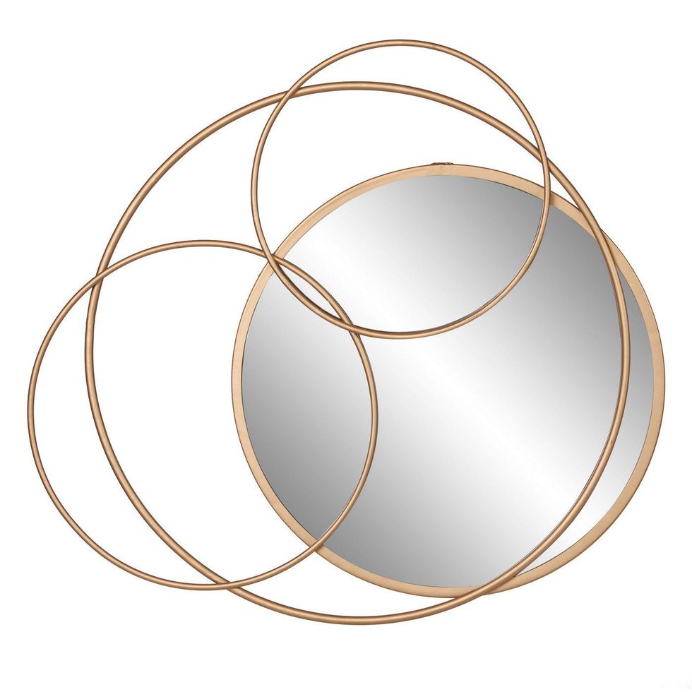 gold layered circle mirror
