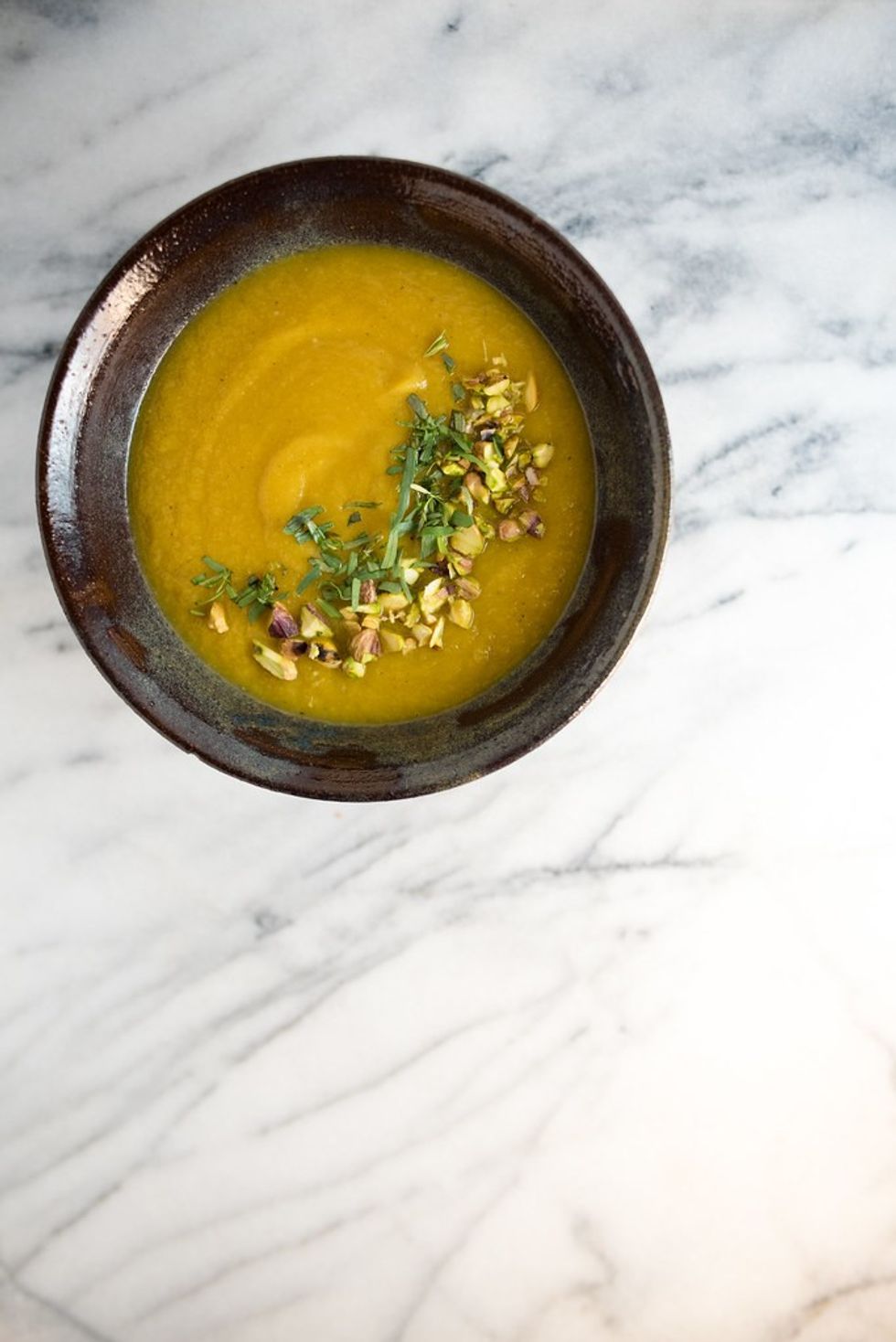Golden Beet Soup with Pistachios And Tarragon