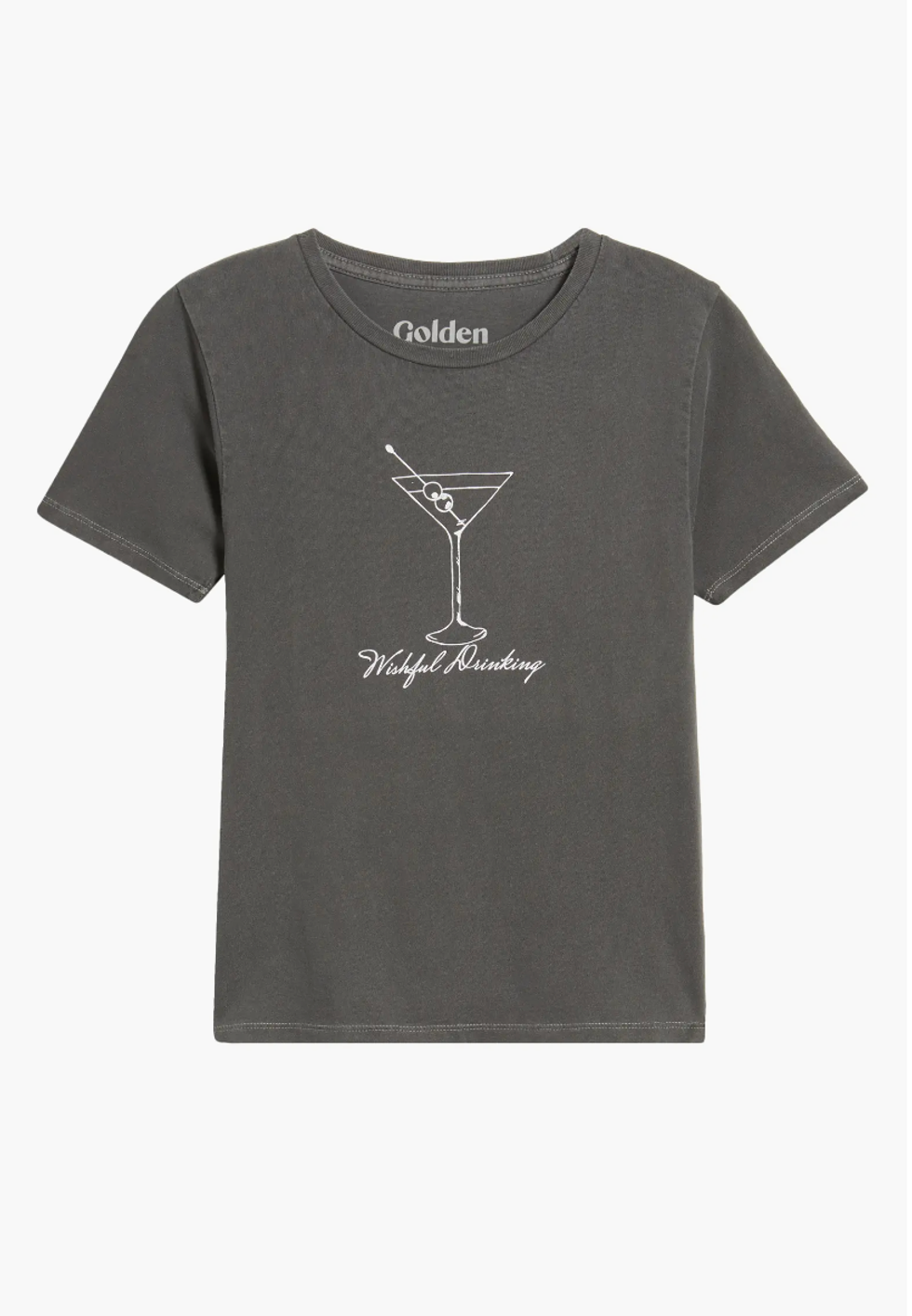 Golden Hour Wishful Drinking Martini Cotton Graphic T-Shirt