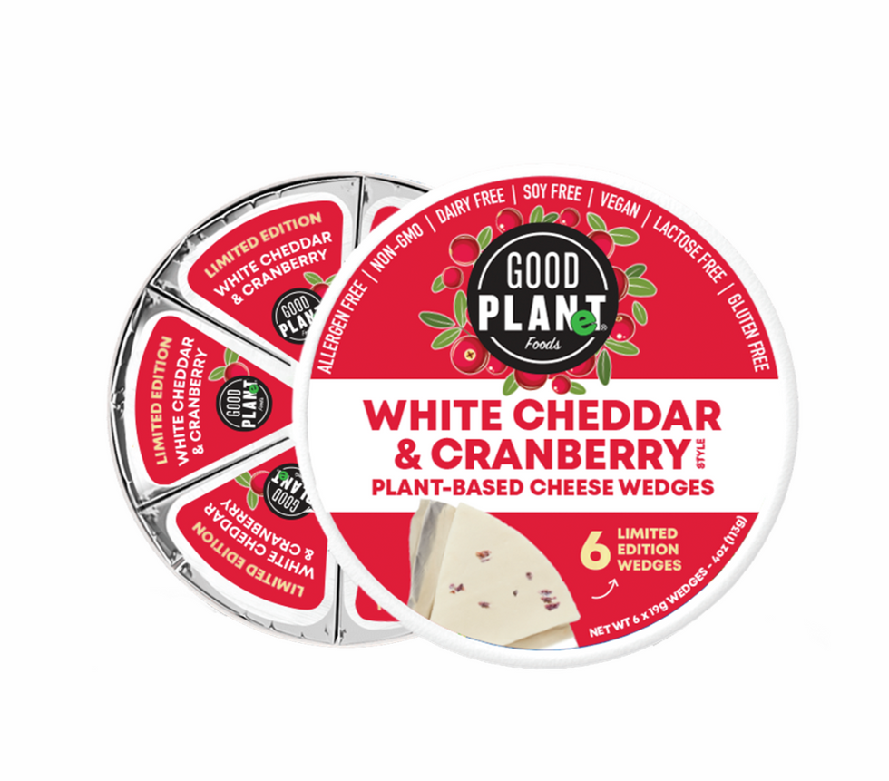 Good Planet Foods White Cheddar & Cranberry Wedges