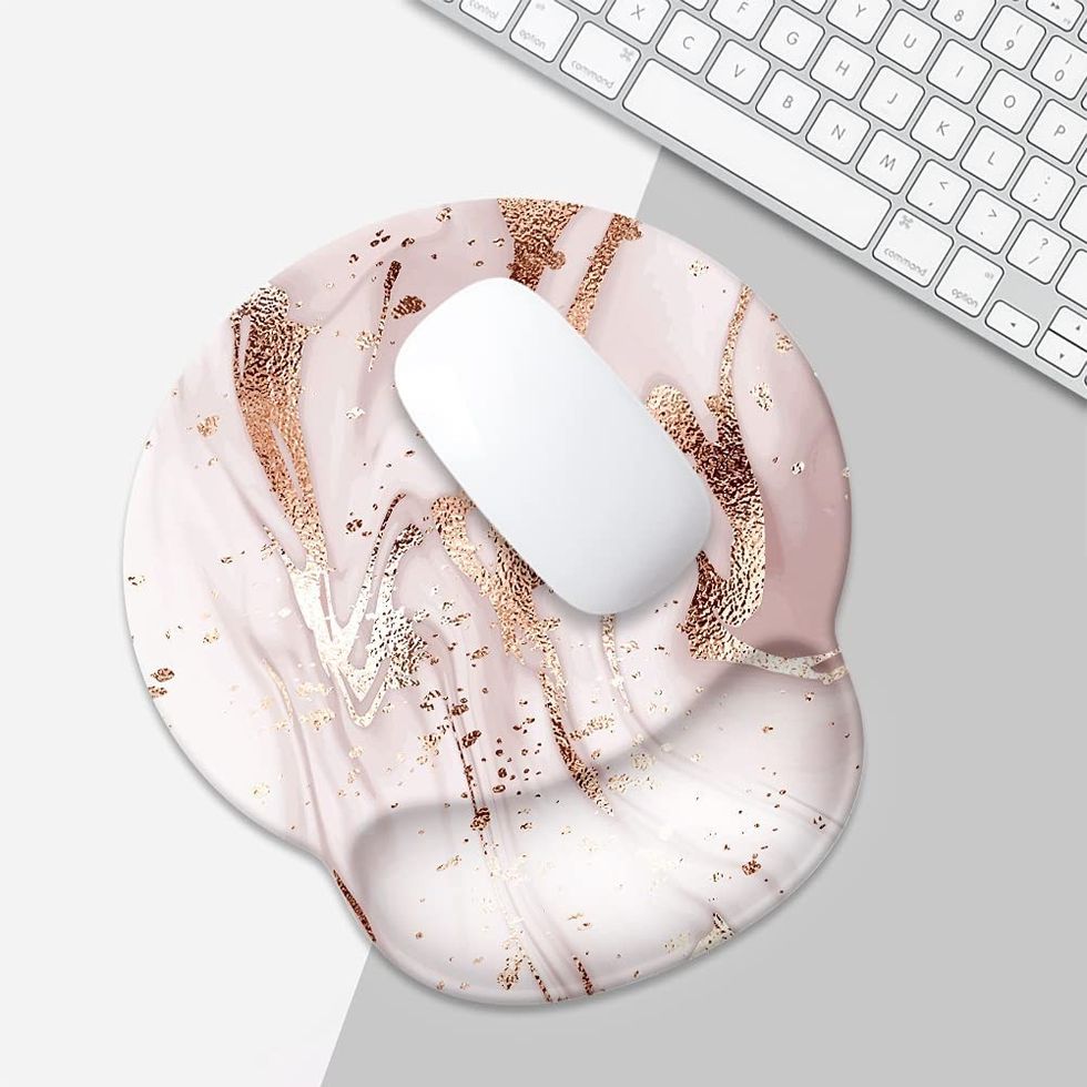 Goodsprout Rose Gold Marble Mouse Pad with Wrist Rest Support