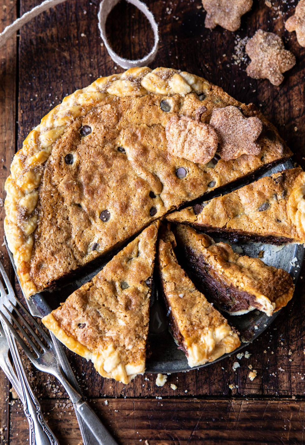 Gooey Chocolate Chip Cookie Pumpkin Pie