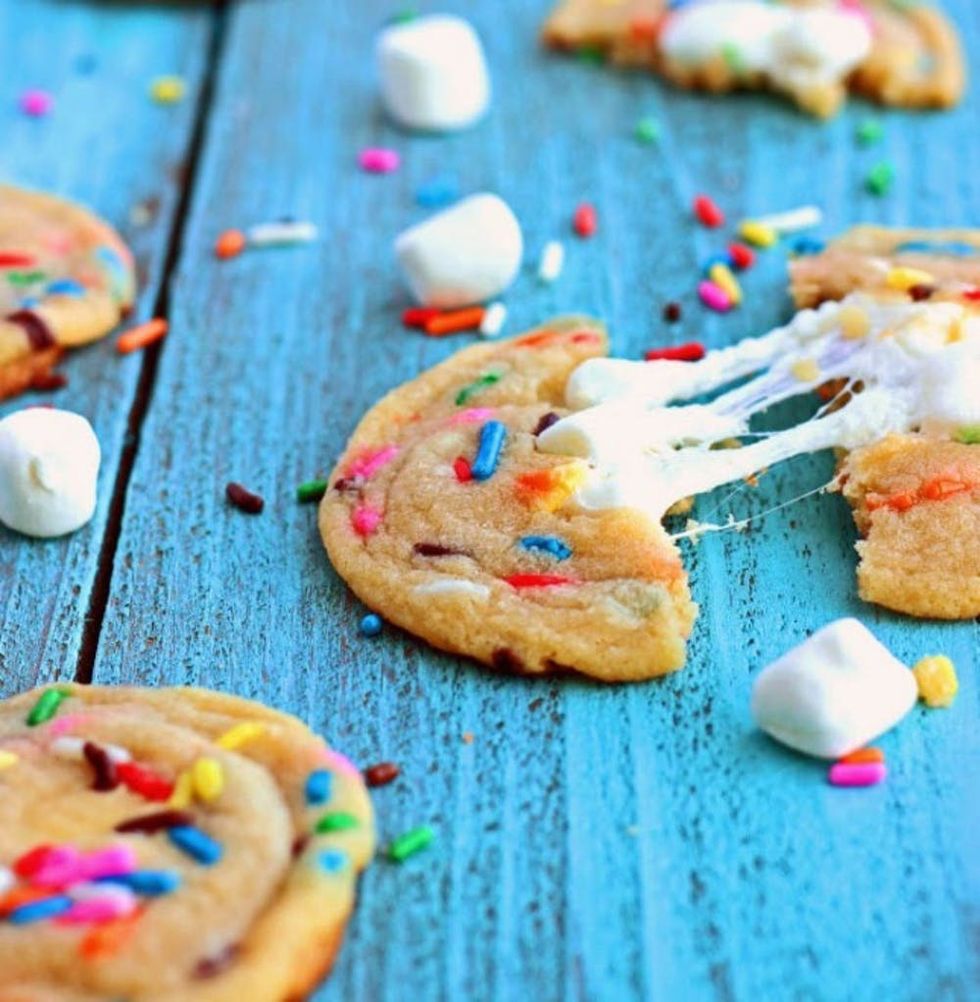 Gooey Marshmallow Funfetti Cookies