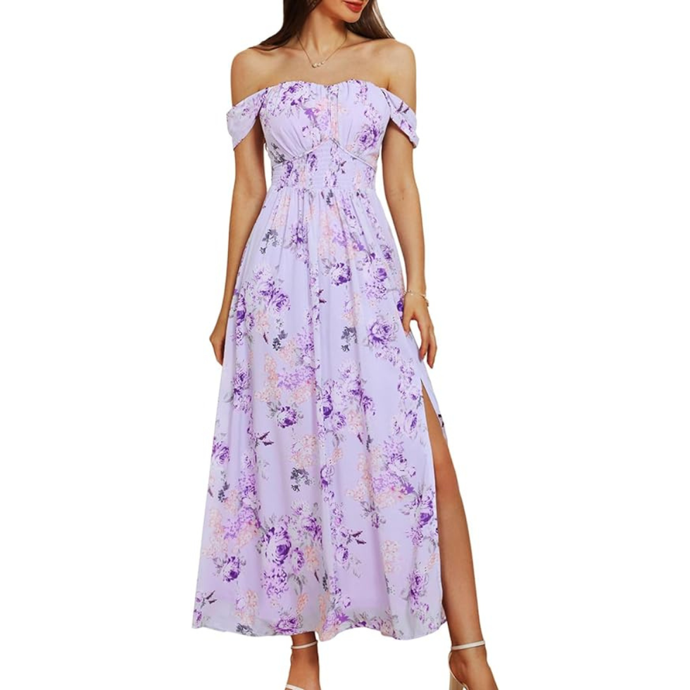 GRACE KARIN 2024 Women's Summer Floral Print Flowy A Line Dress