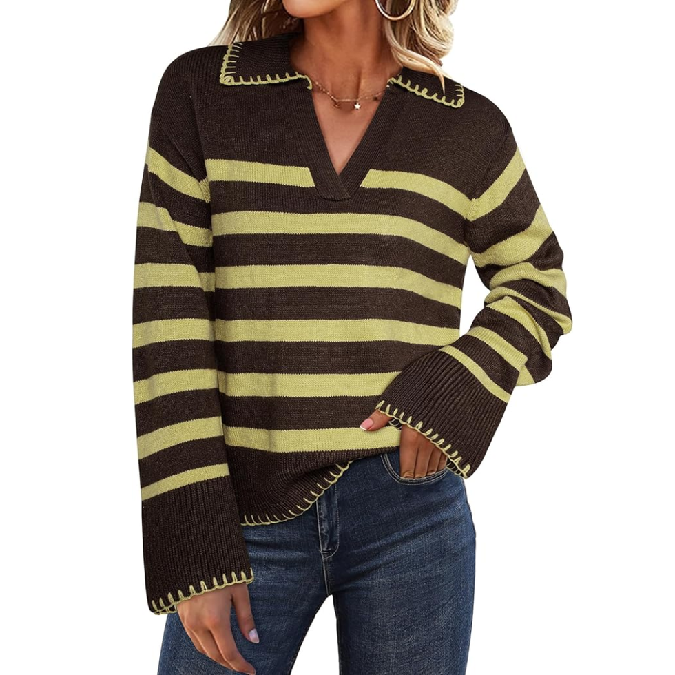 Grace Karin Long Sleeve Striped Sweater