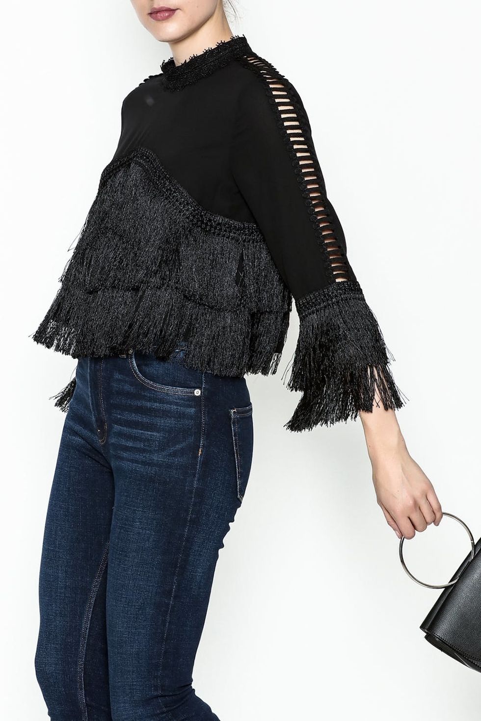 Gracia Layered Fringe Top