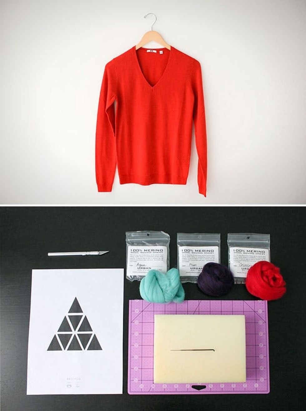 Graphic Needle Felted Sweater