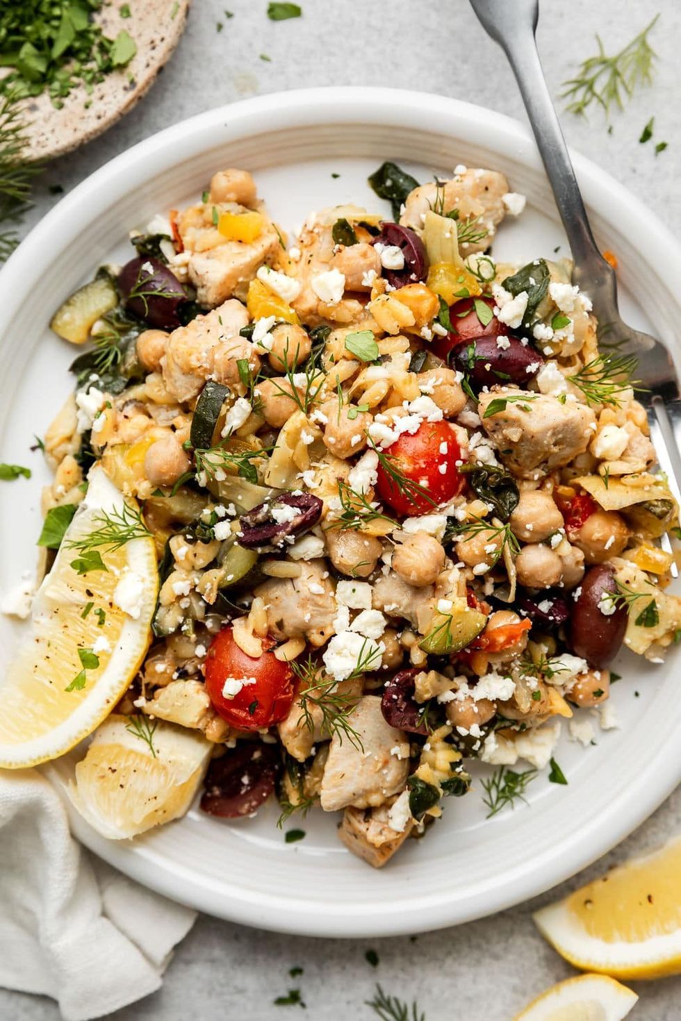 Greek Orzo Skillet With Chicken