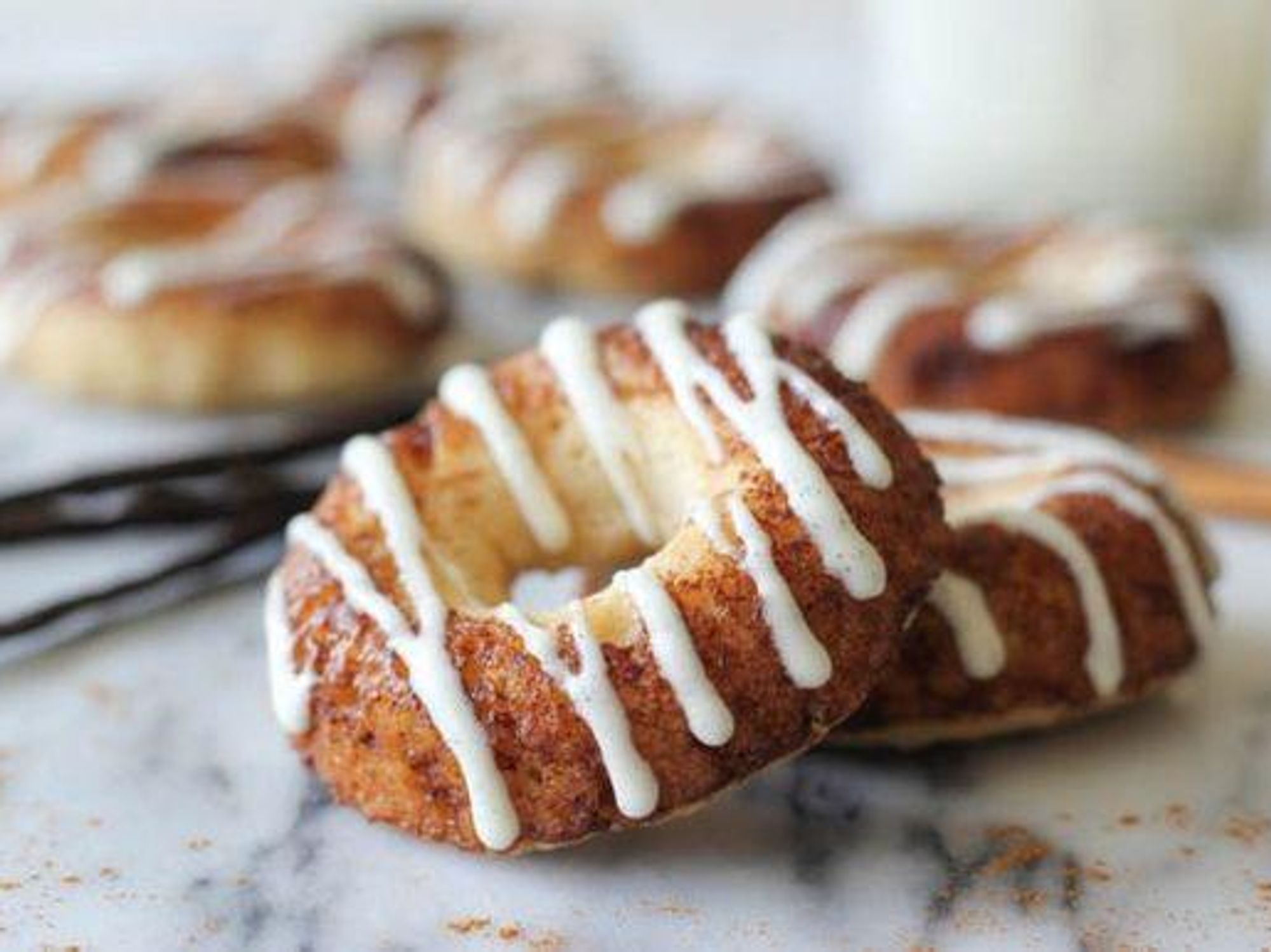 Greek Yogurt Cinnamon Roll Donuts