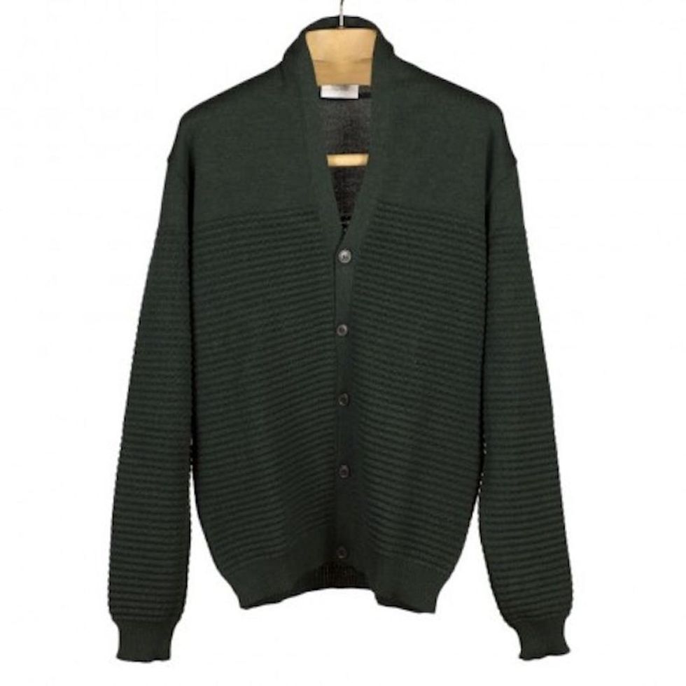 green cardigan